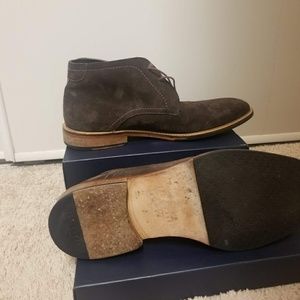 Mens boots brown premium suede